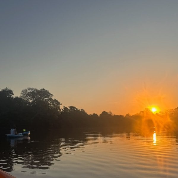 Sunset over the Aquidauana River seen from the boat
