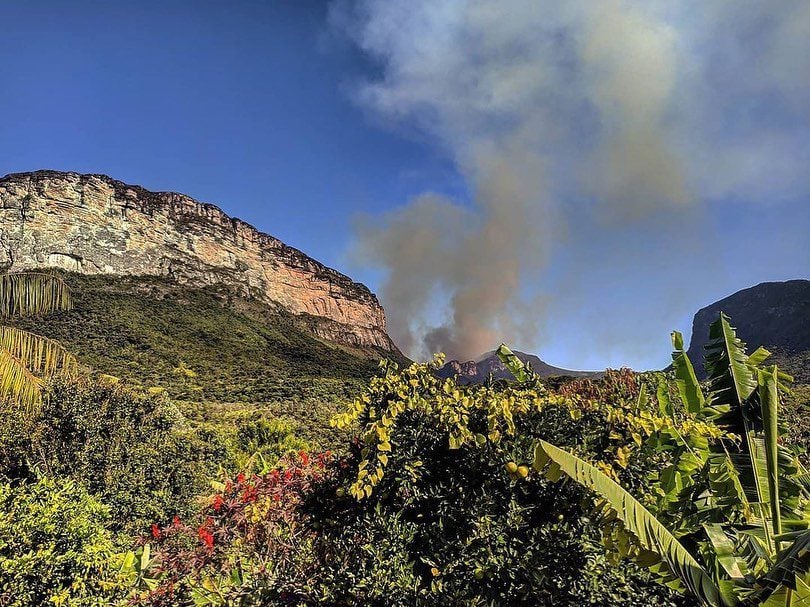 Volunteer firefighters climbing the mountains of Vale do Capão in Chapada Diamantina Volunteer firefighters climbing the mountains of Vale do Capão in Chapada Diamantina