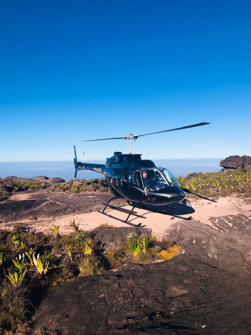 Hubschrauberlandung am Mount Roraima Hubschrauberlandung am Mount Roraima