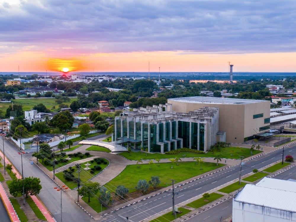 Aerial view of Boa Vista, the Brazilian gateway city to Mount Roraima, at sunset Aerial view of Boa Vista, the Brazilian gateway city to Mount Roraima, at sunset